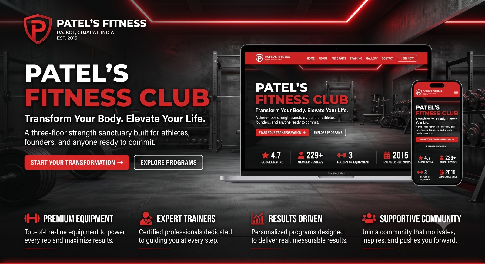 Patel's Fitness order management system